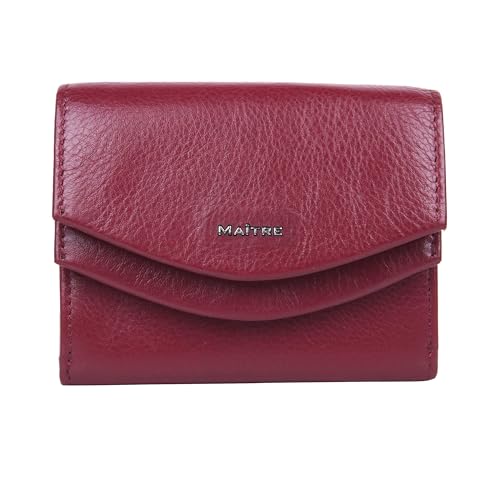 Maître Leisel Deda Purse SV4F portefeuille en cuir rouge avec blocage RFID