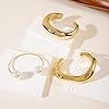 YANCHUN Chunky Silver Bangles Stackable Bracelets for Women Non Tarnish Gold Pearl Bracelet Stack Trendy Jewelry Gifts #3