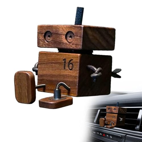 Affascinante piccola figura in legno che ondeggia espressioni, bambola in legno con piedi agitanti, statuetta fatta a mano W-ooden che scuote l'auto, divertente decorazione per cruscotto auto, regali