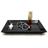 Das rechteckige Tablett eignet sich sehr gut zum Abstellen von Tassen auf dem Couchtisch und kann auch zum Abstellen von Schmuck, Parfümflaschen auf dem Schminktisch, Kerzenleuchtern, Keksen und Früchten in der Küche verwendet werden.