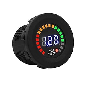 DEWIN 12V Motorrad Auto LED Voltmeter Schwarz