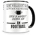 Samunshi® Ich denke an Football Tasse Kaffeetasse Teetasse Kaffeepott Kaffeebecher Becher H:95mm/D:82mm schwarz