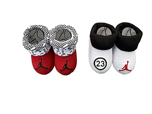 Image of Jordan Baby`s Booties 2 Pack (Red(NJ0168-R78)/White, 0-6 Months)
