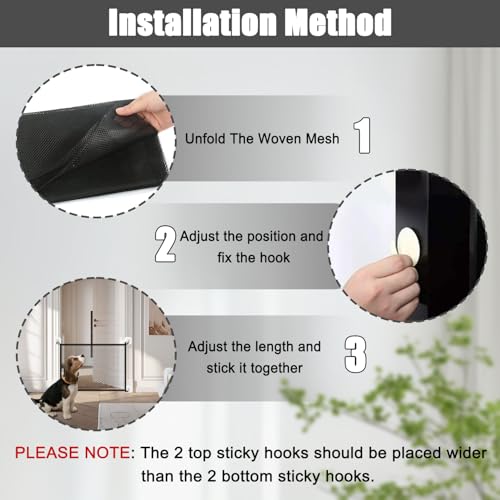 2 Stück Treppenschutzgitter für Hunde, 110 x 77 cm, Sicherheitsbarriere für Hunde, ausziehbar, für Haustiere, schwarz, C-Hien, B-Rückwand, Tiere, für Treppen, Flure, Küche