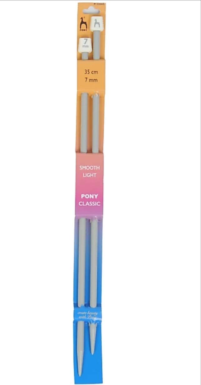 Vardhman Pony Classic Knitting pin Pair no. 7mm Smooth Light 35cm Long Plastic Needles (Standard Size Multicolour)-image-33
