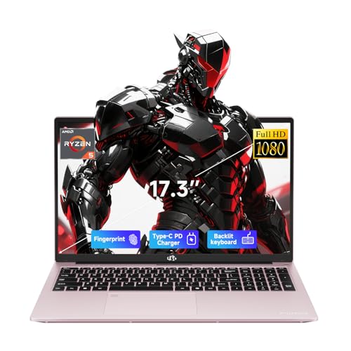 Image of NIMO 17.3 inch IPS FHD-Gaming-Laptop, AMD Ryzen 5 6600H 16GB DDR5 RAM 1TB SSD (Beat i7-1165G7 Up to 4.5GHz) Radeon 660M GPU-Computer with 100W Type-C Charger Backlit Keyboard Fingerprint