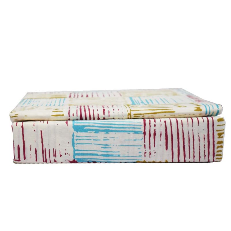 Image of Bedsheet Bed with 2 Pillow Covers 100% Cotton 144 TC |Chadar - Flat Sheet with 2 Pillow Covers - Brush Art Red Single