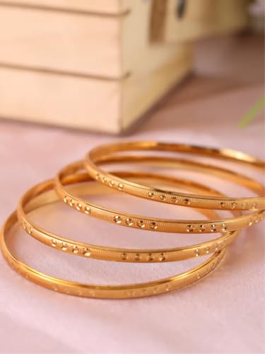 Image of Zeraki Jewels Women's Traditional Gold Plated Bangles Set | Elegant Designer Kada Bangles | Classic Ethnic Jewellery for Women & Girls | Perfect for Wedding, Festive & Daily Wear