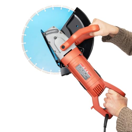 3000W Power Tools Coupe Disque Scie à Béton Découpeuse Thermique Disqueuse Scie Circulaire Profondeur Réglable Poignée Pivotante à 180 Degrés Idéal...