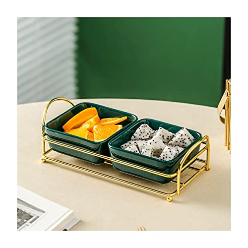 Assiette en céramique à deux compartiments avec étagère stable
