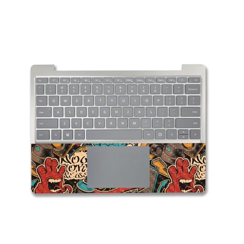 Image of MightySkins Carbon Fiber Skin Compatible with Microsoft Surface Laptop Go 3 (2023) Full Wrap Kit - Orange Hip Hop | Protective, Durable Textured Carbon Fiber Finish | Easy to Apply | Made in The USA