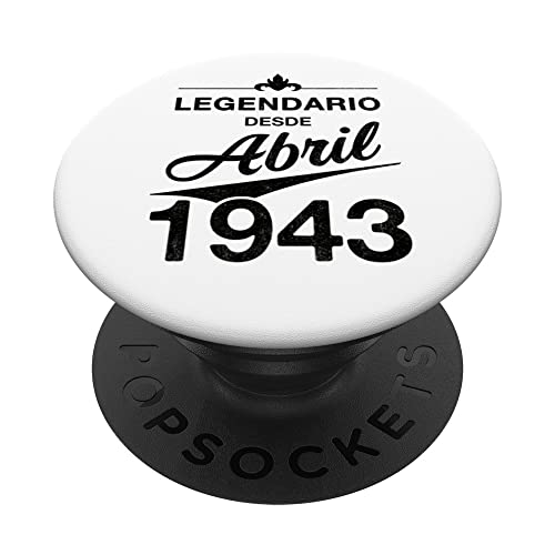 80 cumpleaños Nacido en Abril de 1943 Vintage 80 años PopSockets PopGrip Intercambiable