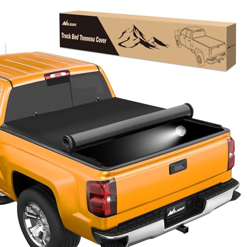 Image of Nilight Soft Roll-Up Tonneau Cover for 2019-2026 Chevy Silverado 1500 & GMC Sierra 1500 5.8ft Bed, Waterproof Truck Bed Cover