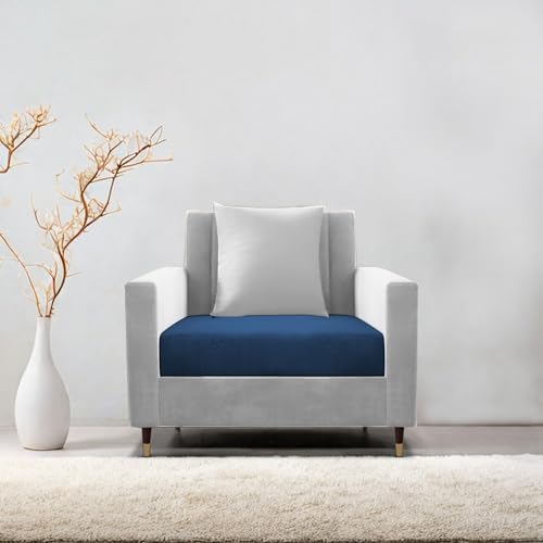 Image of Casaliving Garcia 1 Seater Sofa Set for Living Room (Blue Grey Colour) Premium Fabric Sofa