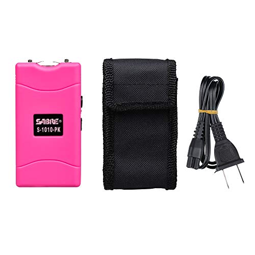 Sabre Stun Gun With Led Flashlight, Painful 1.160 Μc Charge, 120 Lumens, Get Multiple Uses With Rechargeable Battery, Easy To Use Safety Switch, Includes Belt Holster, Self Defense For Women And Men #TOP2