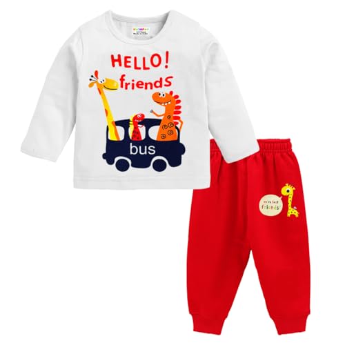 Image of Kuchipoo Kids Regular Fit Cotton T-Shirts and Pyjamas Set