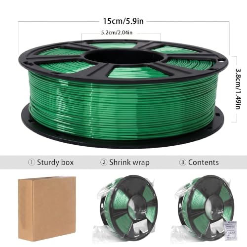 Image of Silk PLA 3D Printer Filament 1.75mm Filajoy3D 3D Printing Filament 250g Dimensional Accuracy + /- 0.03mm for Most FDM 3D Printers,Green