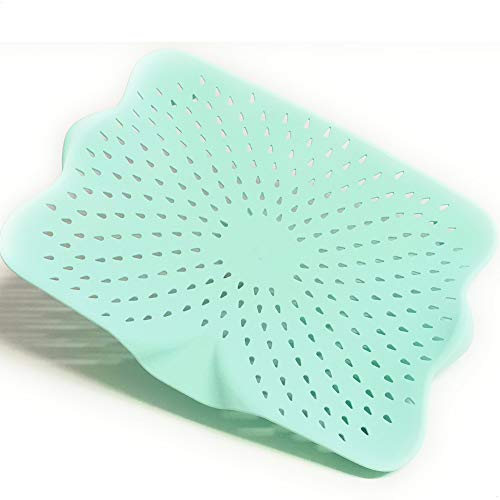 Berossi Tablett aus Kunststoff Obst Gemüse Unterlage Serviertablett mit Griff | rutschfest rechteckig gelocht | Servieren Obstschale auf Tablett mit Loch Material | Servierplatte Camping Tray Mint Cover