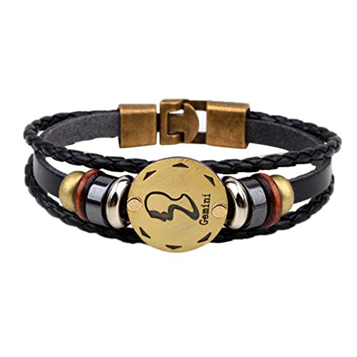 Preisvergleich Produktbild Moonuy Frauen Armbänder 12 Konstellationen Armband Modeschmuck Männer Lederarmband Persönlichkeit Armband schöne Tier Zubehör Für Frauen (I)