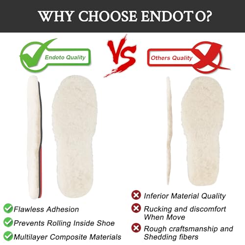 Image of Endoto Sheepskin Insoles for UGG Men Slipper Replacement Inserts(Size:Men14-EU48.5)