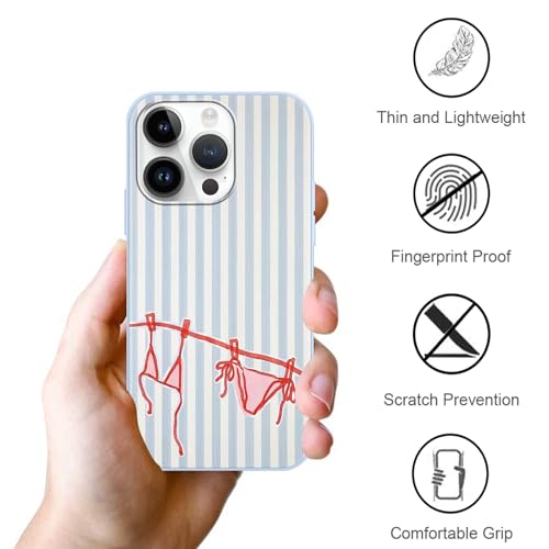 Coque de protection iPhone 14 Pro Max jolie rayure verticale bleu - 6