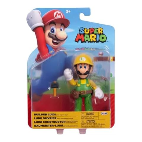 Super Mario Builder Luigi 4-Inch Figure Cover