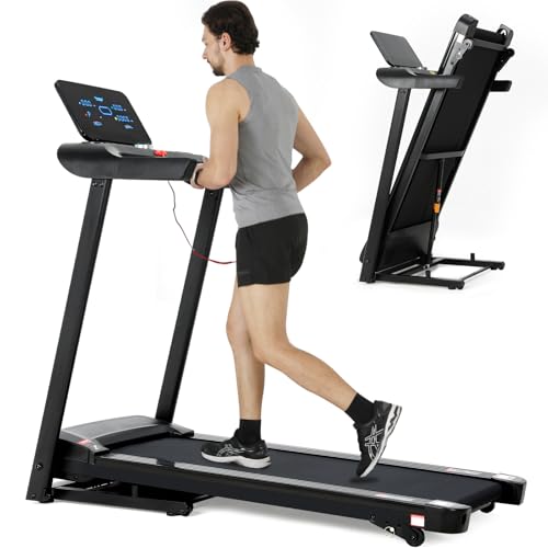 NOVONOVA Cinta de Correr Plegable, Cinta De Andar con 2HP Motor,14 KM/H,Pantalla LED con botón de...