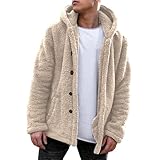 Herren Fuzzy Sherpa Jacke Herbst Winter Dick Gefüttert Hoodie Fleece Zip Up Mantel Warme Casual...
