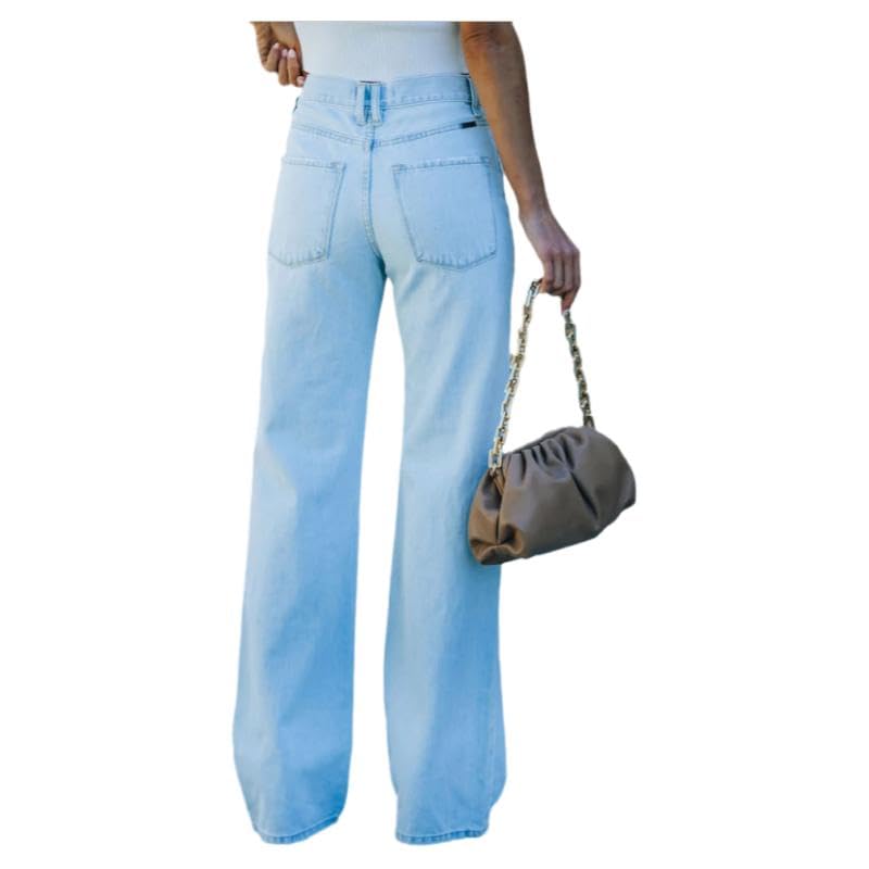 Women's Jeans for Autumn and Winter 2024, Straight Tube Loose Fit Slimming Temperament Casual Distressed Denim Pants Trendy4