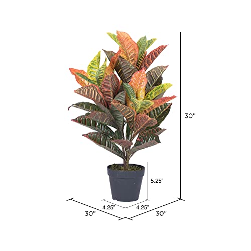 Vickerman T161130 Real Touch Croton Tree In Pot, 30" #TOP2