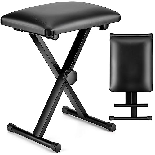 Recopilación de Banco Plegable Con Respaldo los más solicitados. 44 LIHYL Taburete de Piano,Taburete de Teclado Ajustable Portátil,Asiento Plegable de Metal en Forma de X con 3 Ajuste de Altura,Banco de Piano con Espuma de Alta Densidad y Diseño...