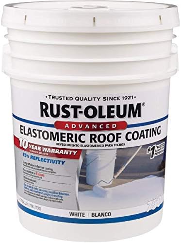 Rust-Oleum 4.75 Gallon 301993 Advanced Elastomeric Roof Coating, 750 White