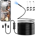 Endoscope Camera with Light, Ennovor 1920P HD Endoscope Inspection with 8 Adjustable LED Lights, Borescope with 32.8ft Semi-Rigid Snake, IP67 Waterproof and No WiFi Required for Android iOS