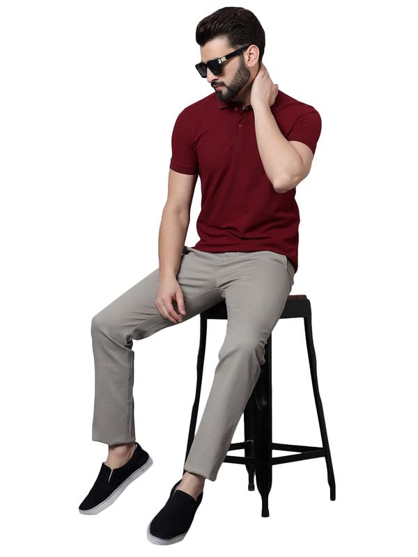 Image of Cantabil Black Solid Non Pleated Regular Fit Mid Rise Formal Trouser for Men | Formal Pants for Men | Formal Wear Regular Fit Trouser for Men (P MTRC00086)