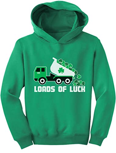 Tstars - Loads of Luck St. Patrick's Day Tractor Clover Toddler Hoodie 4T Green