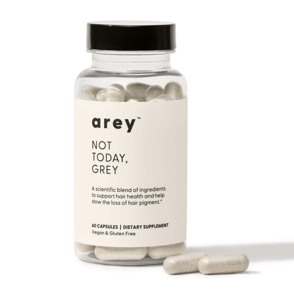 Arey Not Today, Grey Daily Hair Supplement for Women & Men | Slows Grey Hair Growth & Repigment in 3-6 Months | Promotes Healthier, Thicker Hair | Biotin, B +D Vitamins | Vegan & Gluten Free (1 Month)