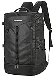 Mouteenoo Reiserucksack mit Schuhfach für Fitnessstudio Sport Wandern Wasserabweisender Rucksack für Herren und Damen (Black)
