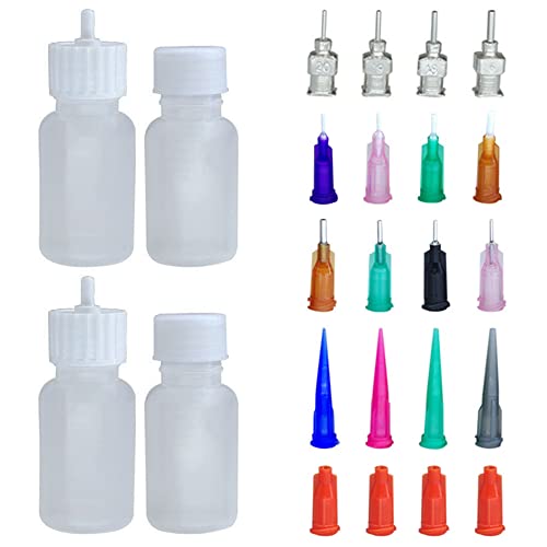 4PCS Kenzy Temporary Tattoo Kit Applicator Bottles,Multi Purpose Precision Applicator with 16 Blunt Tips Needles 4 Blocking Caps for Tattoo Cone Paste Body Art Paint DIY Project 4PCS Kenzy Temporary Tattoo Kit Applicator Bottles,Multi Purpose Precision Applicator with 16 Blunt Tips Needles 4 Blocking Caps for Tattoo Cone Paste Body Art Paint DIY Project