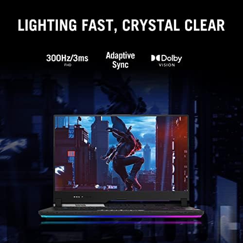 ASUS ROG Strix Scar 15 Gaming Laptop, 15.6†240Hz IPS QHD Display, NVIDIA GeForce RTX 3070 Ti, Intel Core i9 12900H, 16GB DDR5, 1TB SSD, Per-Key RGB Keyboard, Windows 11 Home, G533ZW-AS94Q,Black - 2