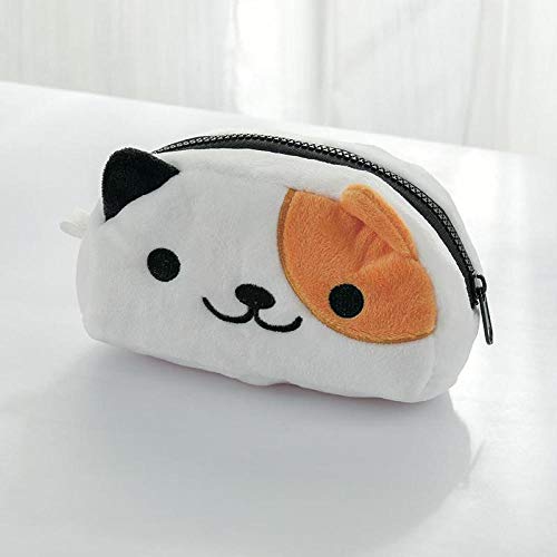 Preisvergleich Produktbild Mäppchen Mädchen Teen Plüsch Geldbörse Briefpapier Tasche weiß orange schwarz Kätzchen 18 * 9.5 * 7cm