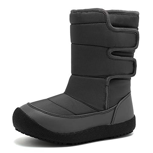 CIOR Boy's Girl's Snow Boots Fur Lined Winter Outdoor Slip On Shoes Boots