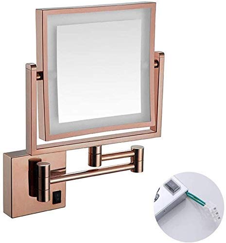 Miroir cosmétique LED extensible et antirouille pour le mur