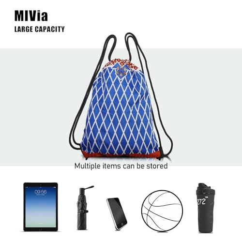 MIVia Anime Blue Gym Drawstring Bags (33.5 * 44cm) Drawstring Sackpack Cool geometry Sports Bag Canvas Drawstring Backpack Anime Dragon String Bag suitable for Gym Yoga Travel4