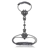 NABROJ Black Body Chain Jewelry for Women Sexy Rhinestone Bra Chest Chain Halloween Costumes Rave Jewelry-STL01 Black