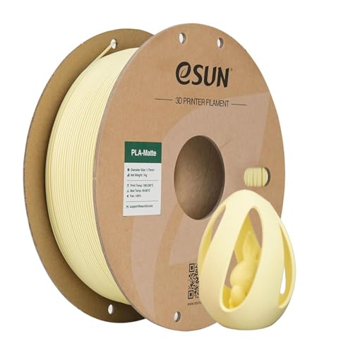 Image of eSUN Matte PLA Filament 1.75mm, 3D Printing PLA Filament 1.75mm Dimensional Accuracy + /- 0.03mm, 1kg Carboard Spool (2.2lbs) for Most FDM 3D Printers, Almond Yellow