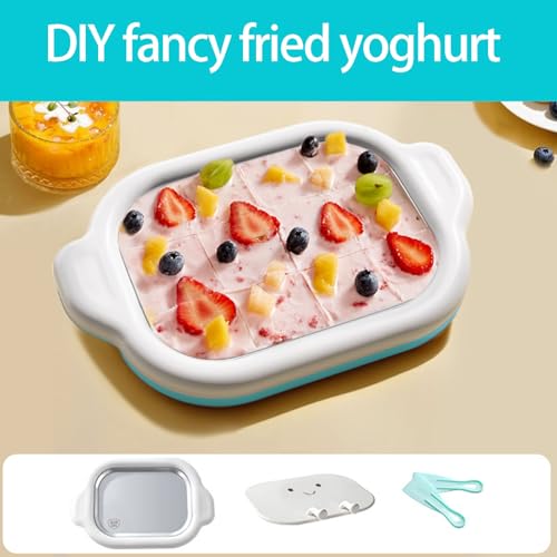 Máquina de rollo de helado de acero inoxidable con placa de congelación y espátulas 6