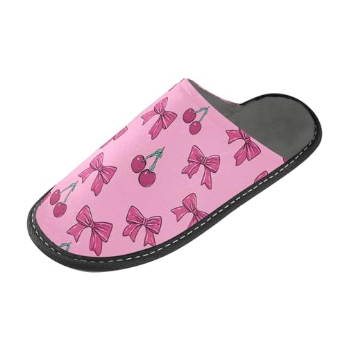 Slippers for Women Powder-colored Butterfly Silk Pattern Soft Winter Warm Shoes Indoor Outdoor Non-Slip House Travel Slippers2