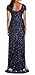 Adrianna Papell Women's Short Sleeve All Over Sequin Gown, Charcoal, 10