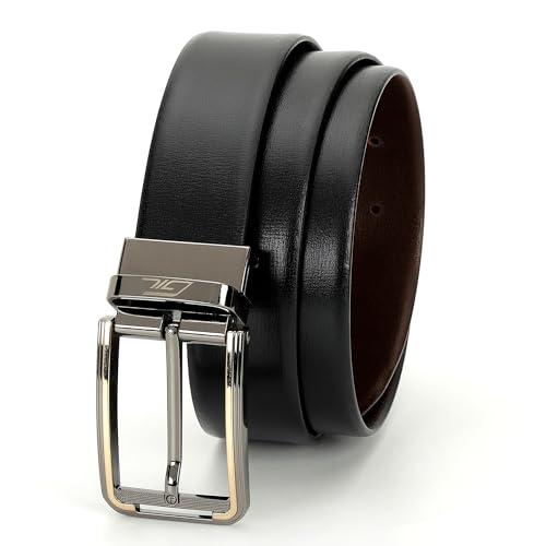 Reversible Genuine Leather Belts - 35mm Width, Scratch Resistant, Wrinkle Free,Office & Casual Wear, Ideal Gift for Men