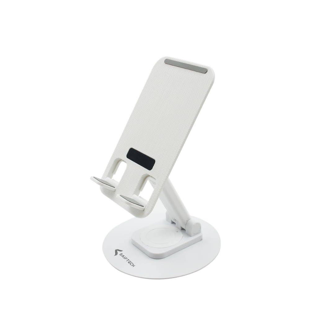 See full amazon price history chart for SAIFTECH Adjustable Tabletop Cell Phone Stand, Foldable Portable Phone Stand Phone Holder for Desk, Desktop Tablet Stand Compatible with Mobile Phone/iPad/Tablet (White) SAIFTECH Adjustable Tabletop Cell Phone Stand, Foldable Portable Phone Stand Phone Holder for Desk, Desktop Tablet Stand Compatible with Mobile Phone/iPad/Tablet (White) (B0CQRNXG4H) Amazon Price History, Amazon Price Tracker